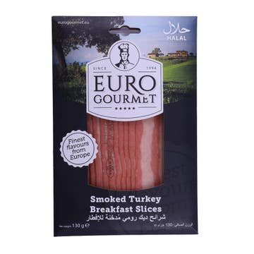 Euro Gourmet Smoked Turkey Breakfast Slices 130g - Available at Alosra Online Supermarket