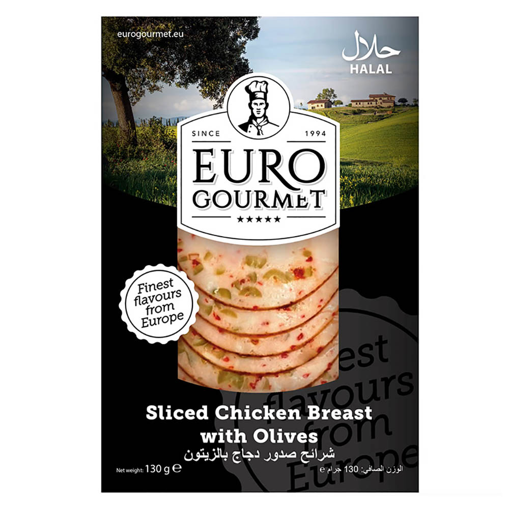 Euro Gourmet Sliced Chicken Breast With Olives 130g