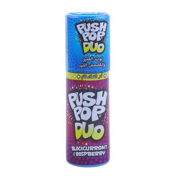Bazooka Push Pop Duo Blackcurrant & Raspberry Candy 15g