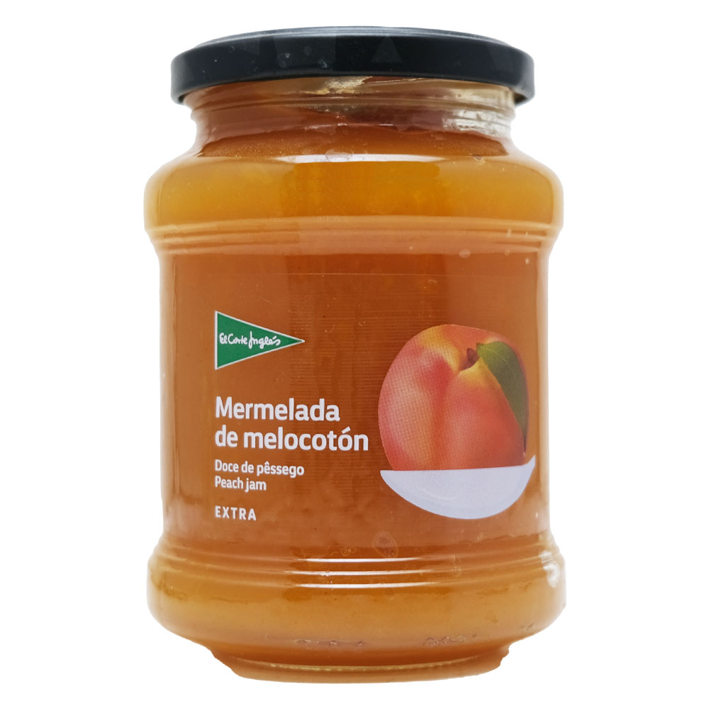 El Corte Ingles Peach Jam Jar 410g - Available at Alosra Online Supermarket