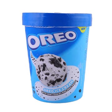 Oreo Ice Cream with Mini Cookies and Oreo Pieces 480ml - Available at Alosra Online Supermarket