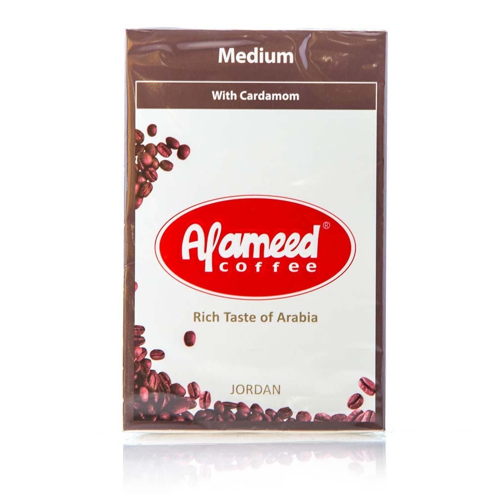 Al Ameed Medium Coffee with Cardamom 250g - Available at Alosra Online Supermarket