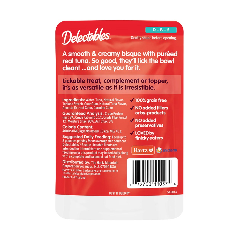 Delectables Lickable Treat Bisque With Tuna 1.4oz back image