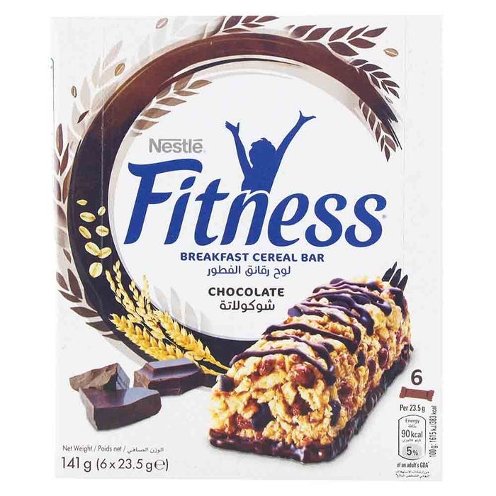 Nestle Fitness Breakfast Chocolate Cereal Bar 6x23.5g - Available at Alosra Online Supermarket