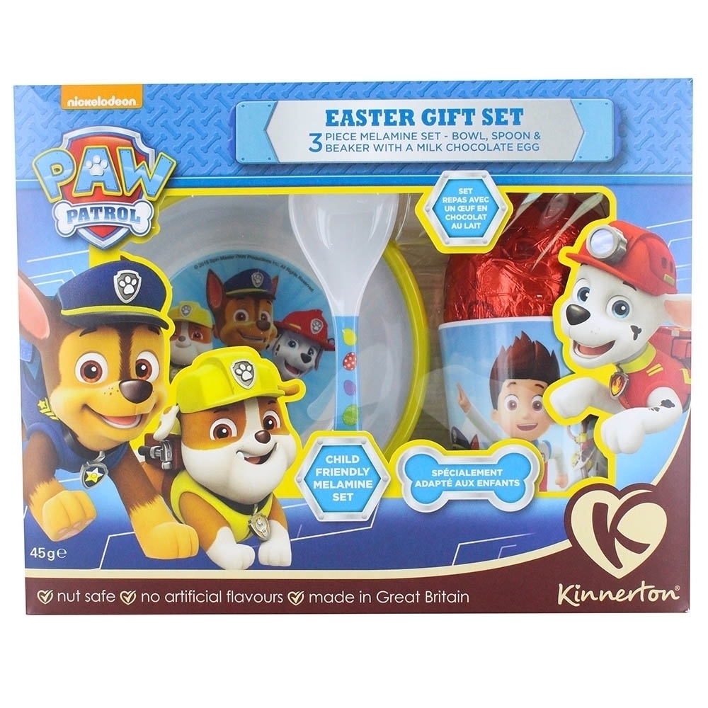 Kinnerton Paw Patrol Melamine Set with Milk Chocolate Egg 45g - Available at Alosra Online Supermarket