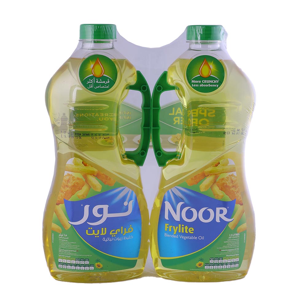 Noor Frylite Blended Vegetable Oil 2x1.8L [Special Offer] back image