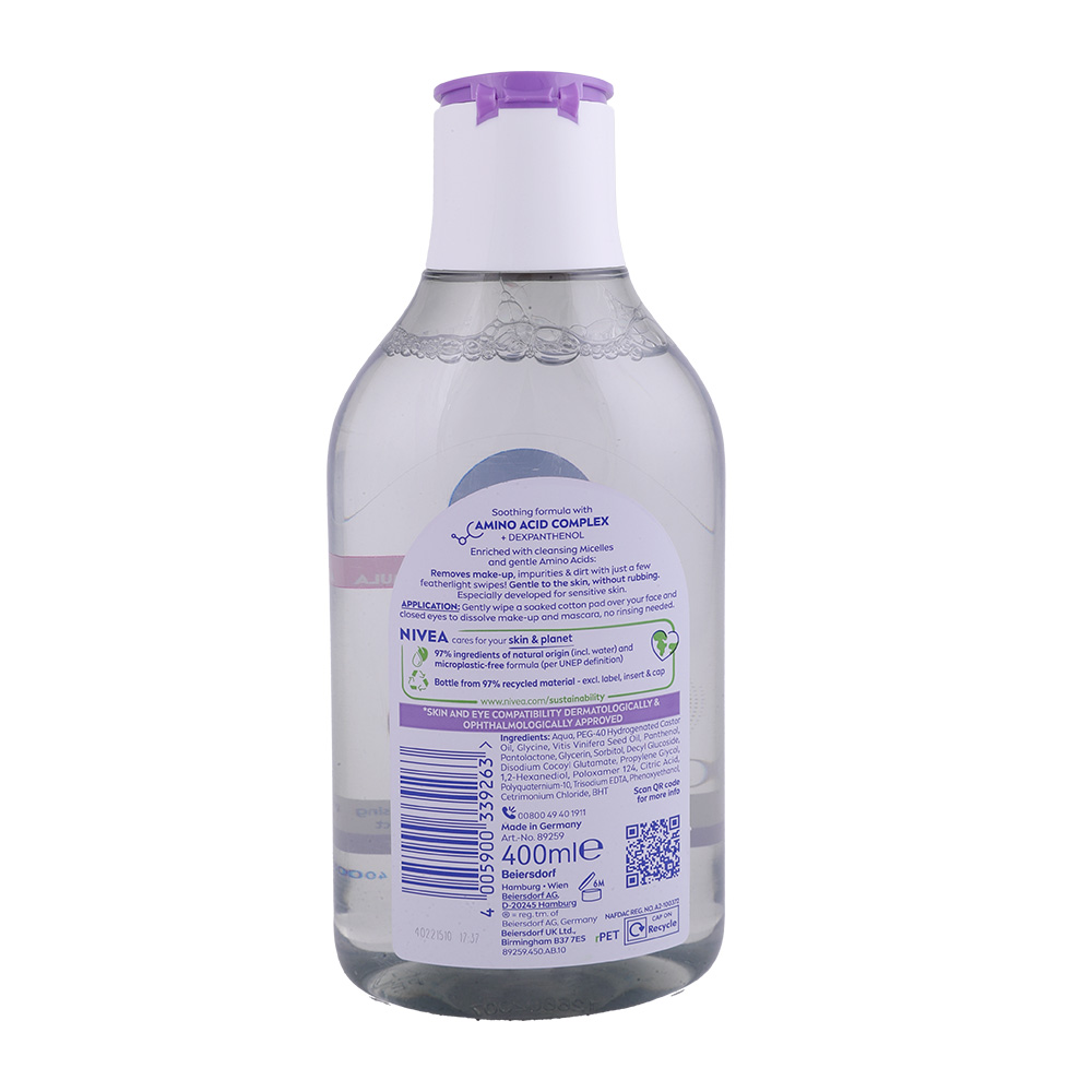 Nivea Sensitive 3-in-1 Micellair Water Soothing 400ml back image