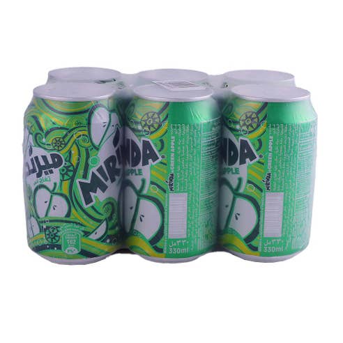 Mirinda Green Apple Can 330ml [6 Pack] - Available at Alosra Online Supermarket