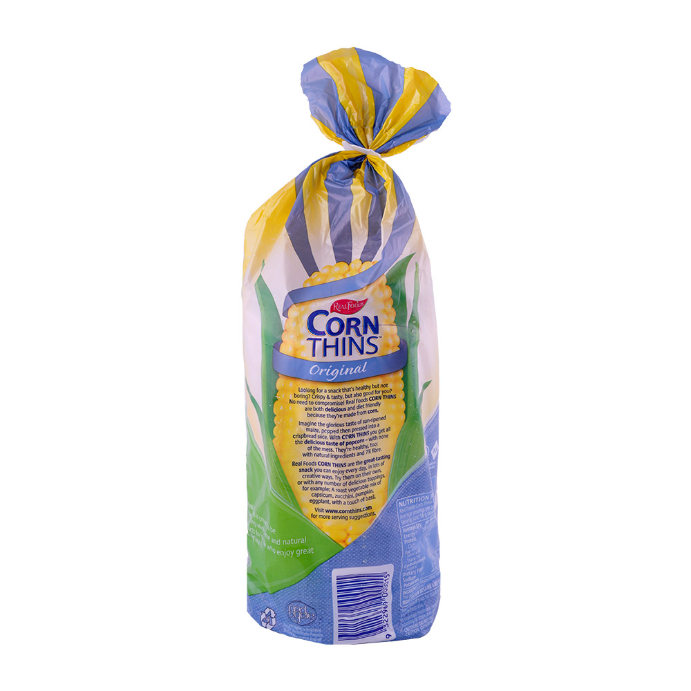 Real Foods Original Corn Thins 150g back image