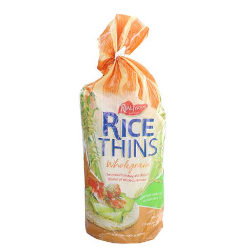 Real Foods Wholegrain Rice Thins 150g - Available at Alosra Online Supermarket