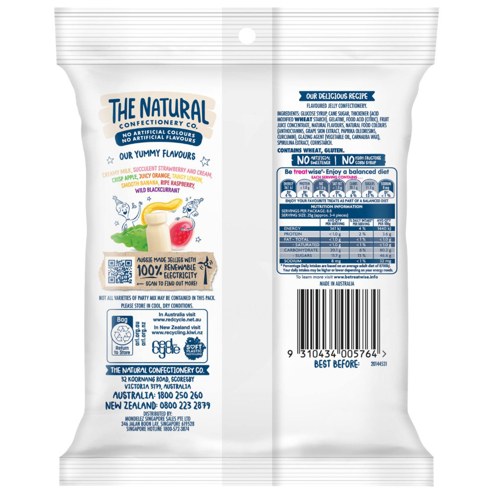 The Natural Confectionary Co Party Mix 220g back image