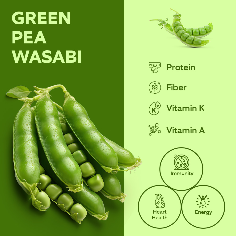 Harvest Snaps Green Pea Crisps Wasabi 93g lifestyle image
