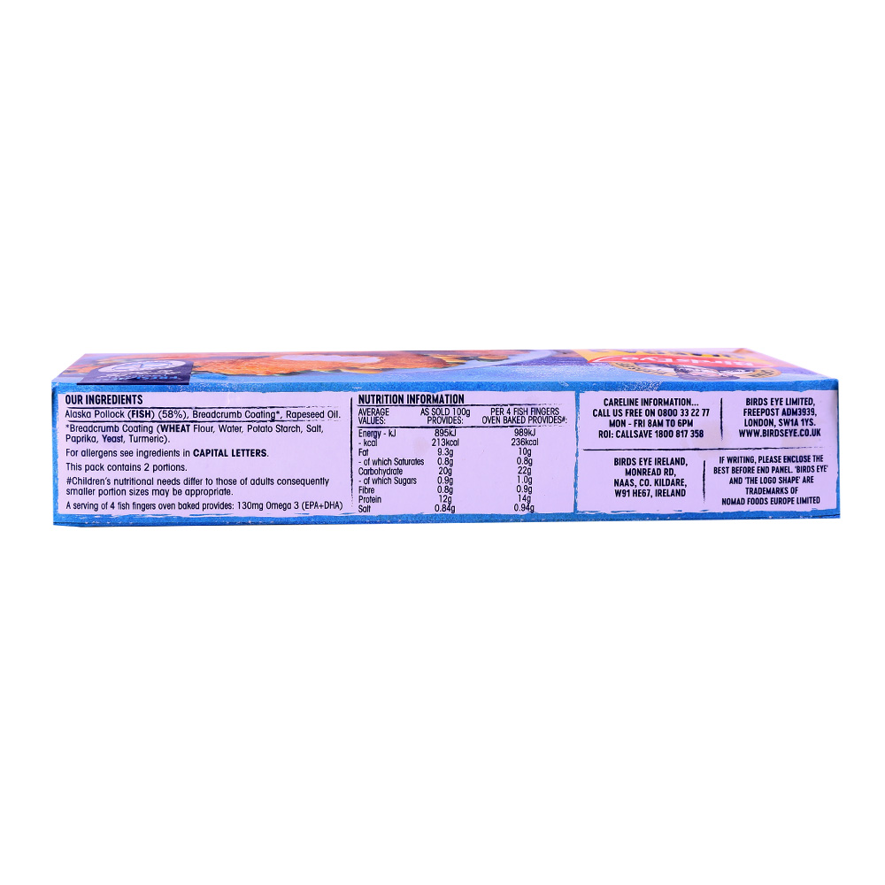Birds Eye Omega-3 Fish Fingers 280g 10's back image