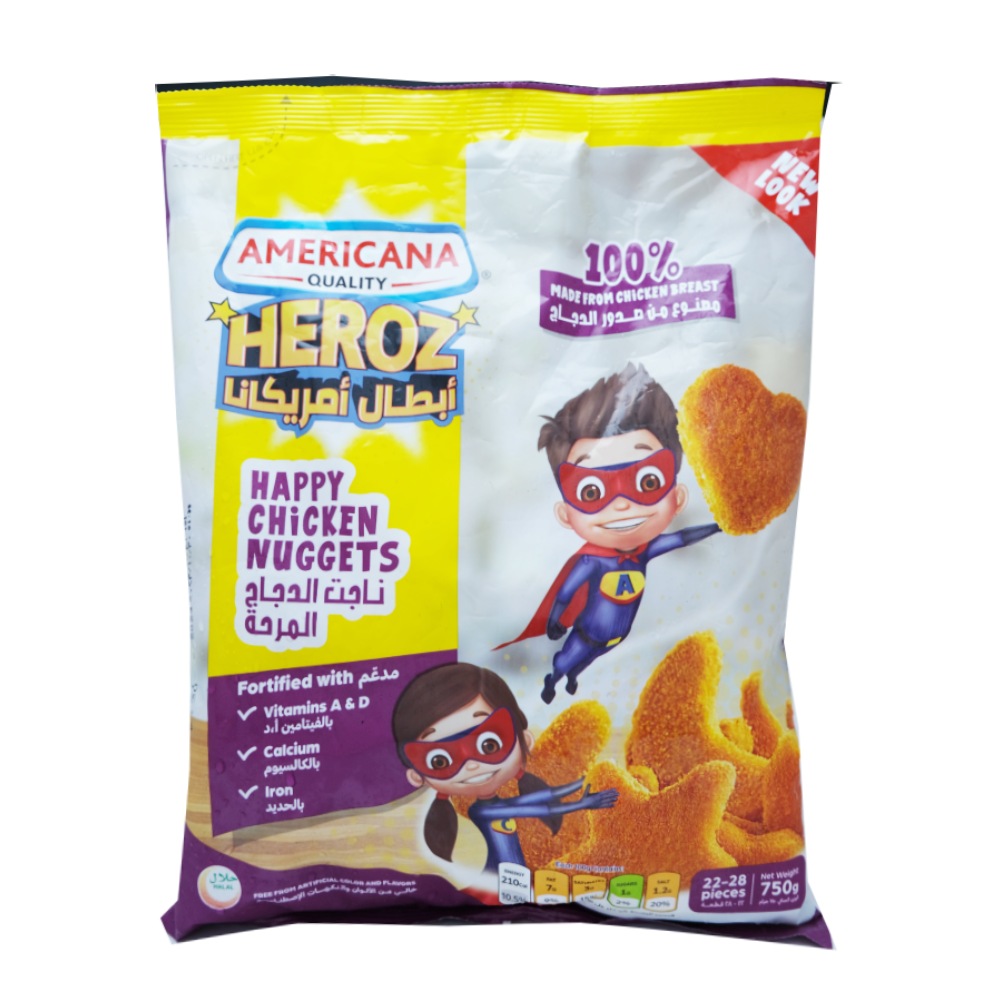Americana Happy Chicken Nuggets 750g - Available at Alosra Online Supermarket