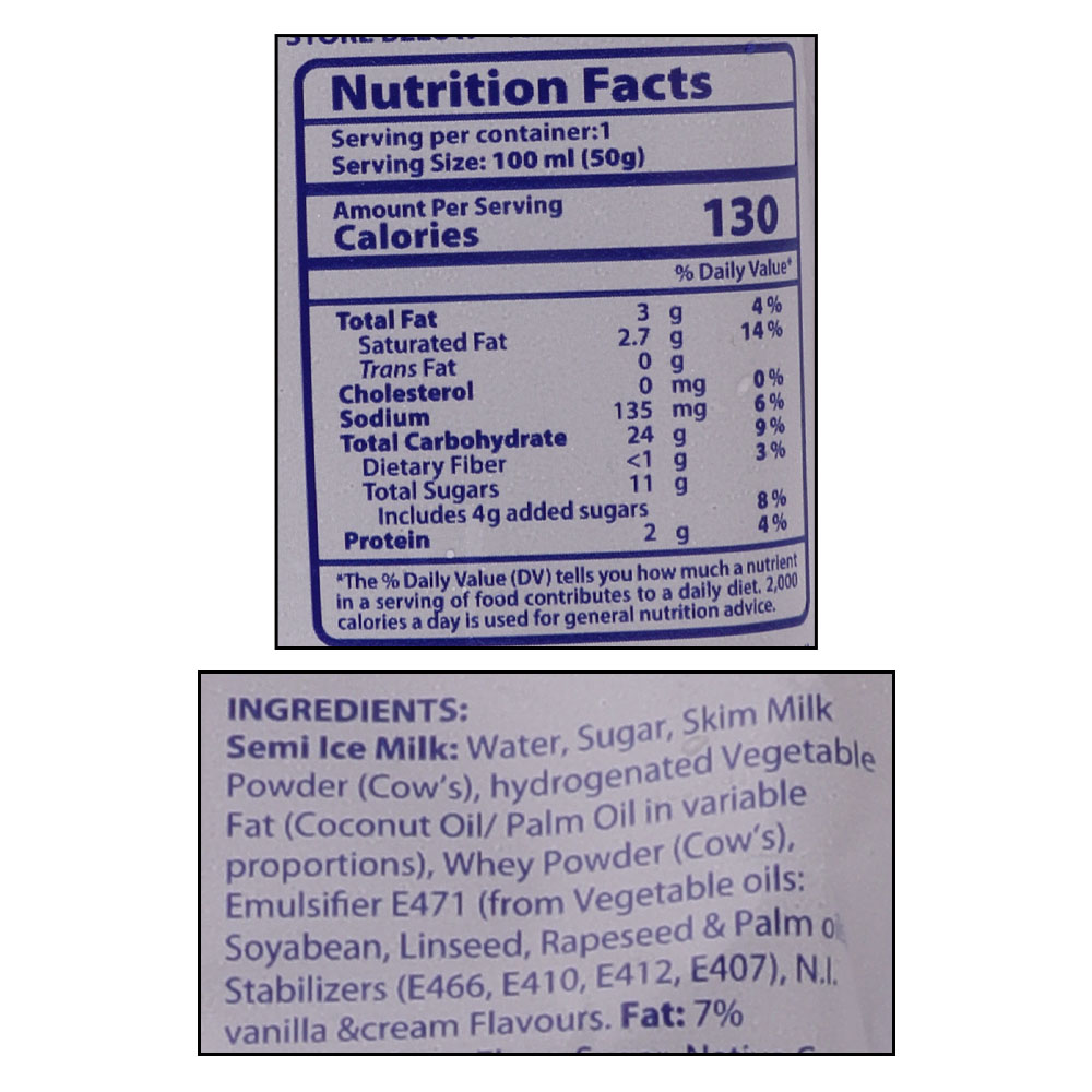 Saudia Vanilla Ice Cream Sandwich 100ml right side image