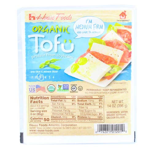 House Foods Organic Medium Firm Tofu 396g - Available at Alosra Online Supermarket