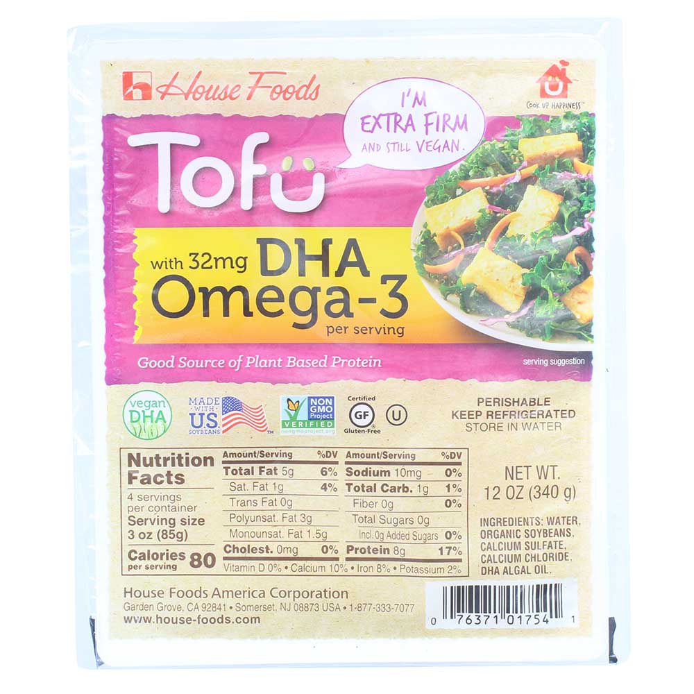 House Foods Extra Firm Tofu with DHA Omega-3 340g - Available at Alosra Online Supermarket