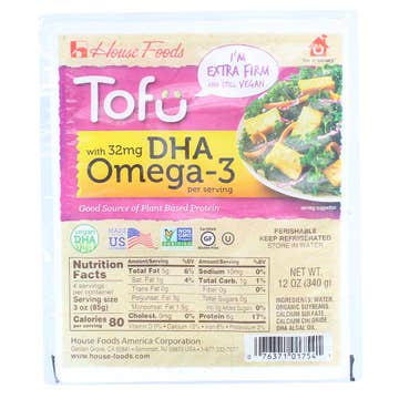House Foods Extra Firm Tofu with DHA Omega-3 340g - Available at Alosra Online Supermarket