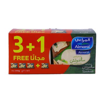 Almarai Sandwich Cheese Slices 200g [3+1 Free] [Special Offer] - Available at Alosra Online Supermarket