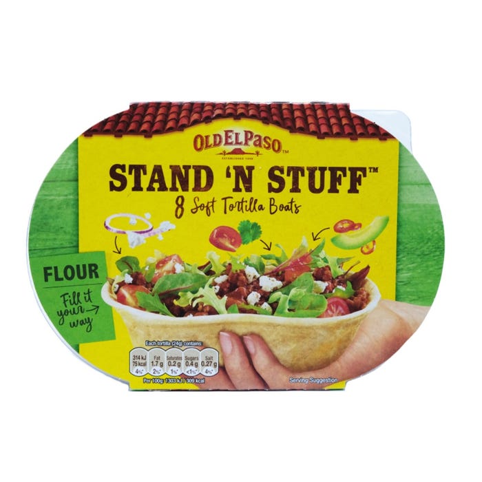 Old El Paso Stand 'N Stuff 8 Soft Tortilla Boats 192g