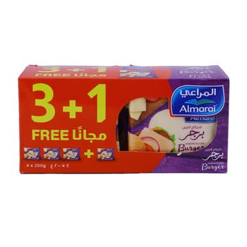 Almarai Burger Cheese Slices 200g [3+1 Free] [Special Offer] - Available at Alosra Online Supermarket