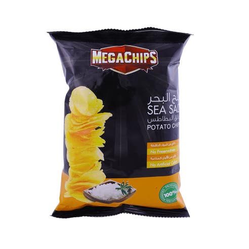 Mega Chips Sea Salt Potato Chips 40g - Available at Alosra Online Supermarket