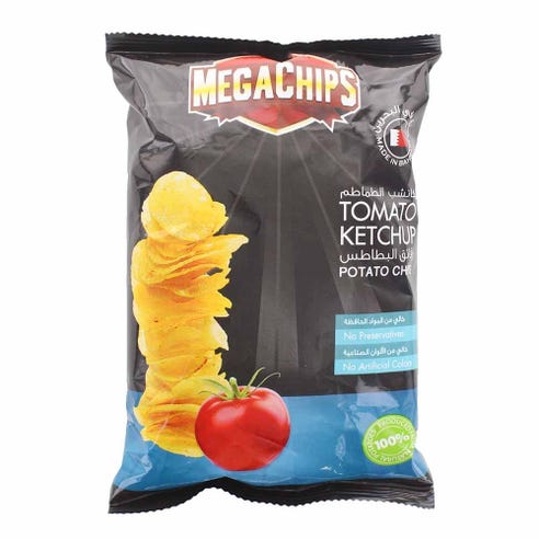 Mega Chips Tomato Ketchup Potato Chips 40g - Available at Alosra Online Supermarket