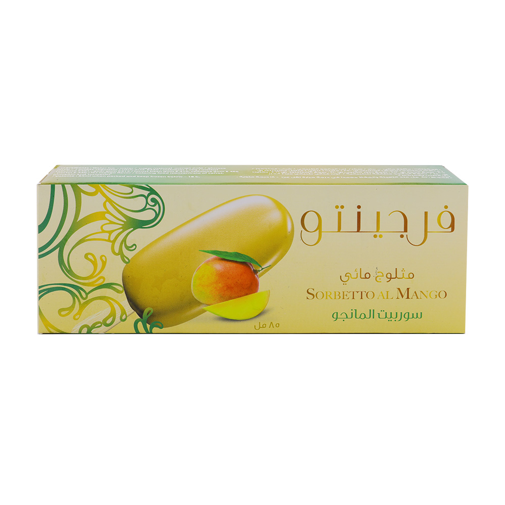 Fregento Mango Sorbet Ice Cream 85ml back image