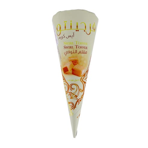 Fregento Swirl Toffee Cone 110ml - Available at Alosra Online Supermarket
