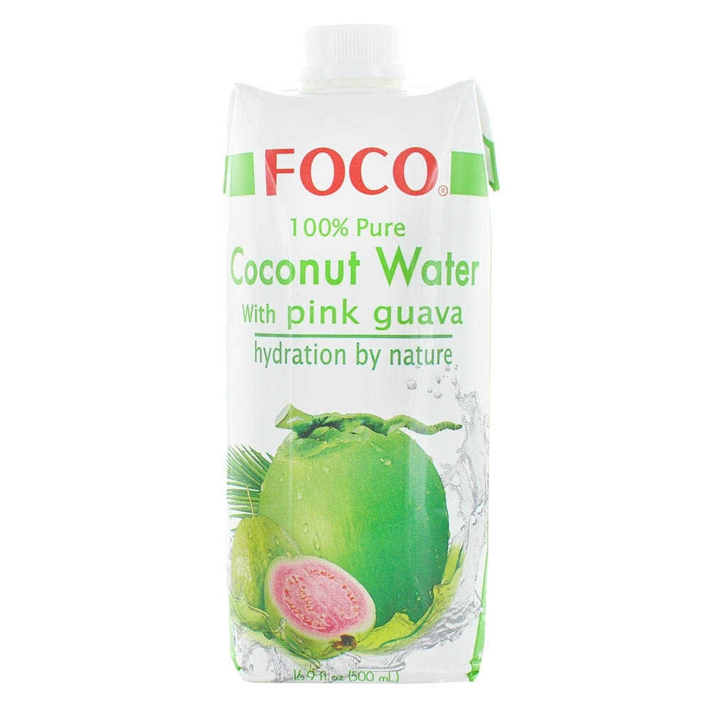 Foco UHT Coconut Water with Pink Guava 500ml - Available at Alosra Online Supermarket