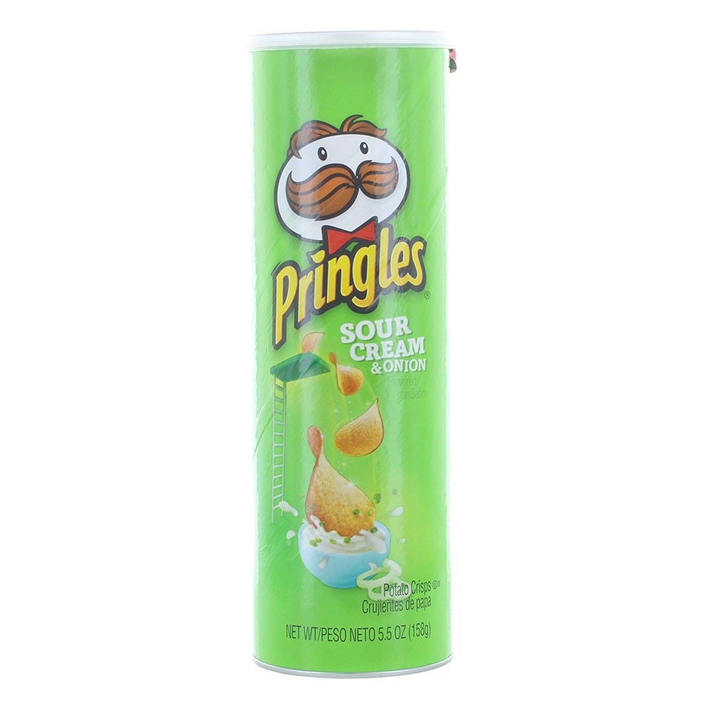 Pringles Sour Cream & Onion Potato Chips 158g - Available at Alosra Online Supermarket