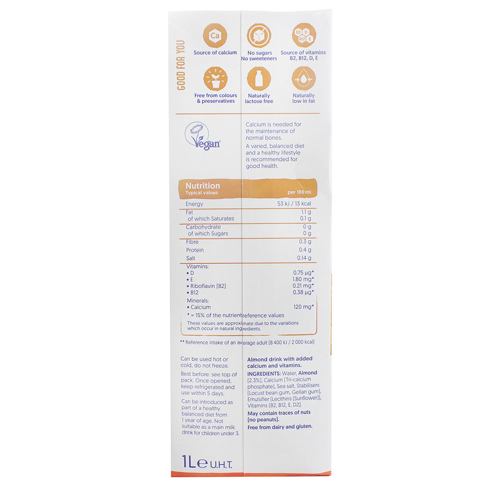 Alpro Soya Milk Almond Unsweetened 1L - Bahrain Alosraonline supermarket