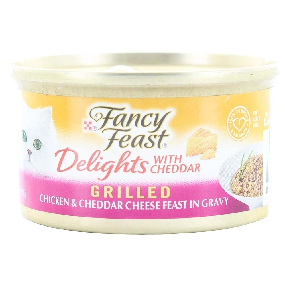 Purina Fancy Feast Delights with Cheddar Cat Food 85g – Available at Alosra Online Supermarket
