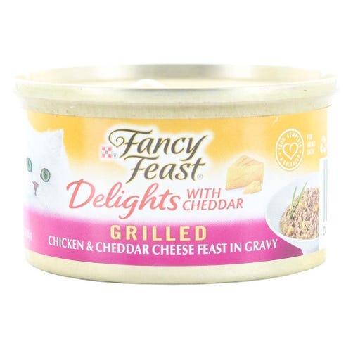 Purina Fancy Feast Delights with Cheddar Cat Food 85g - Available at Alosra Online Supermarket