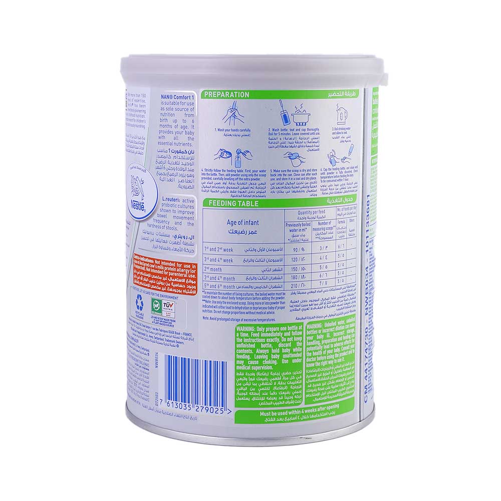 Nestle Nan Comfort 1 Formula 400g back image