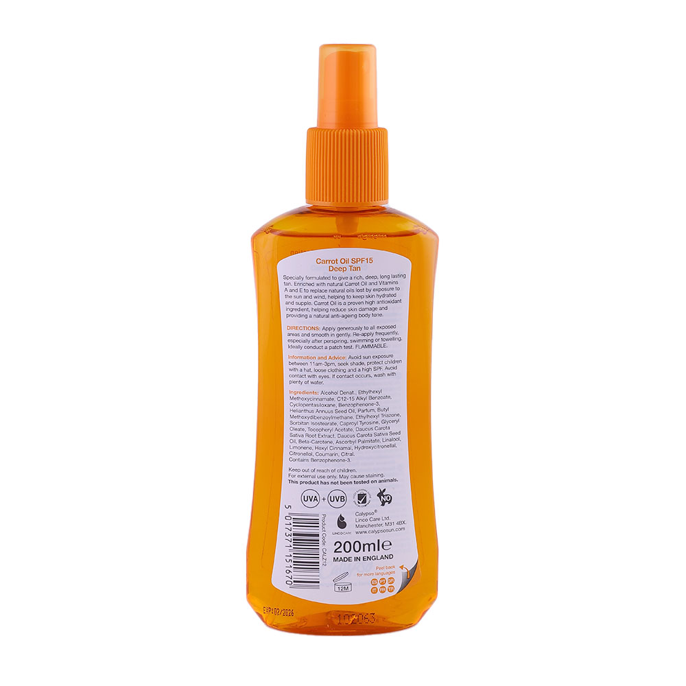 Calypso Deep Tan Carrot Oil SPF 200ml - Bahrain Alosraonline store