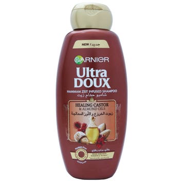 Garnier Ultra Doux Almond & Castor Oil Shampoo 400ml - Available at Alosra Online Supermarket