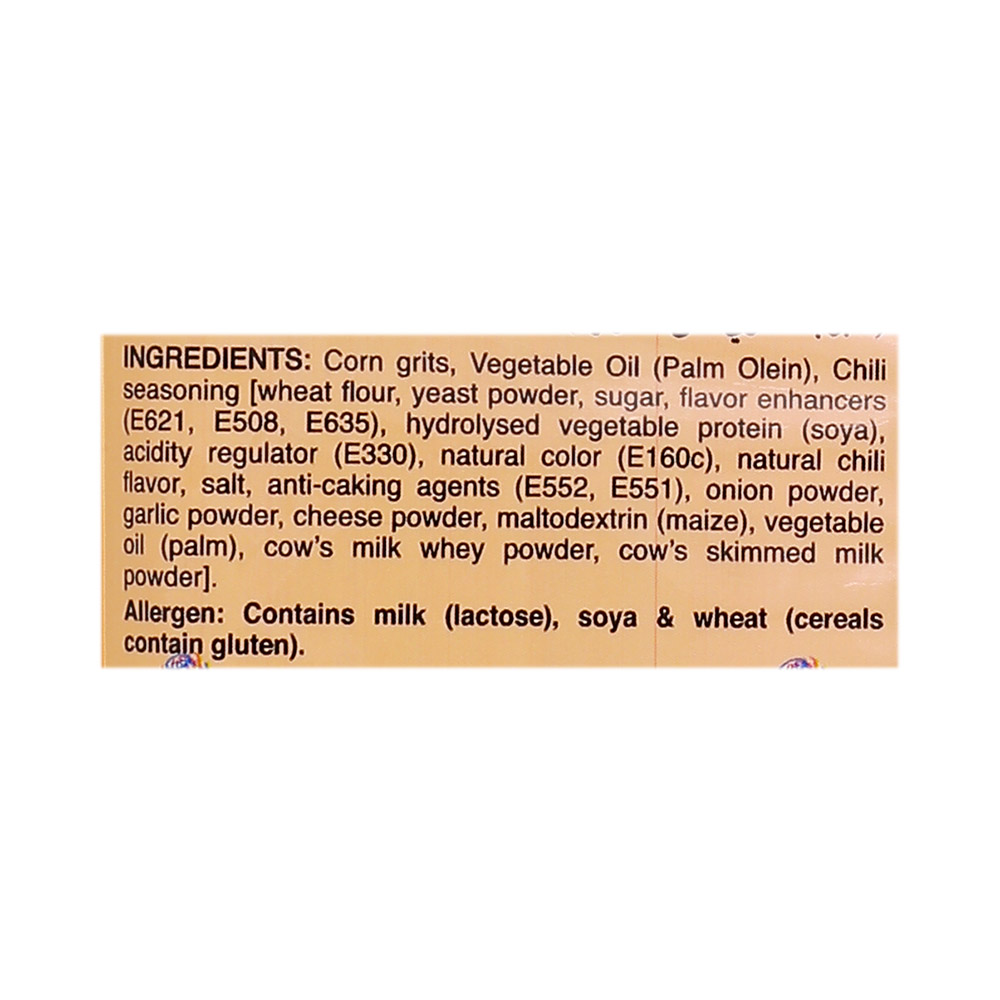 Cheetos Crunchy Flamin Hot Puffed Corn Snacks 50g back image