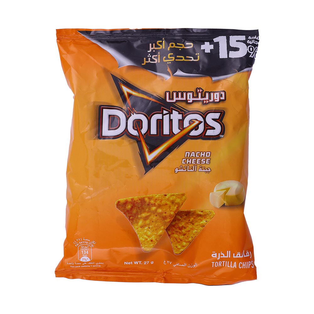 Doritos Nacho Cheese Tortilla Chips 27g - Available at Alosra Online Supermarket