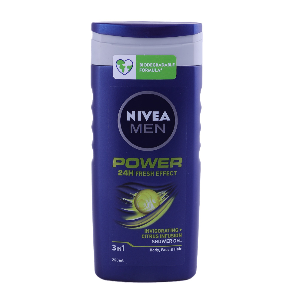Nivea Men Power Fresh Shower Gel 250ml - Available at Alosra Online Supermarket
