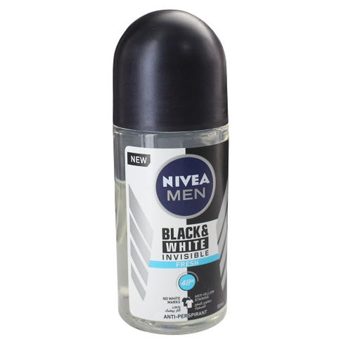 Nivea Men B&W Invisible Fresh Deo Roll-On 50ml - Available at Alosra Online Supermarket