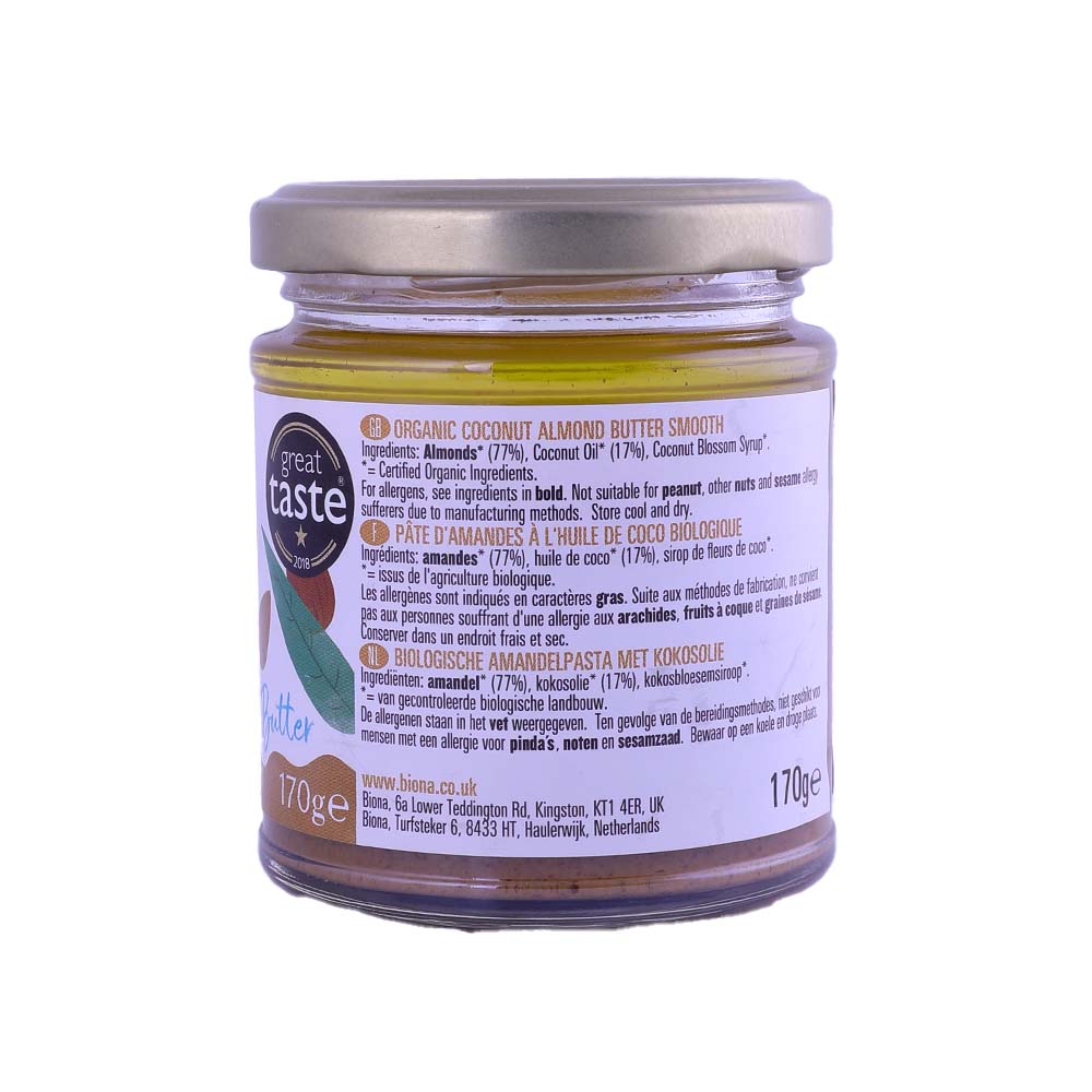 Biona Organic Coconut Almond Butter 170g back image
