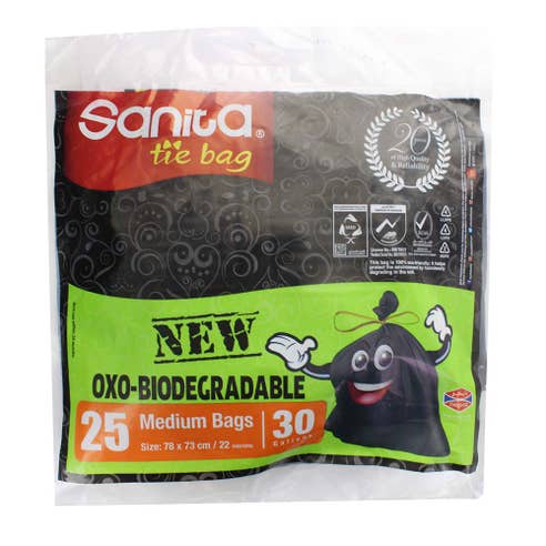 Sanita Tie Bio Garbage Bag 30 Gallon 25's 