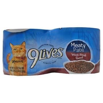 9 Lives Meaty Pate With Beef 624g