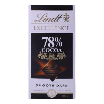 Lindt Excellence 78% Cocoa Smooth Dark Chocolate Bar 100g - Available at Alosra Online Supermarket