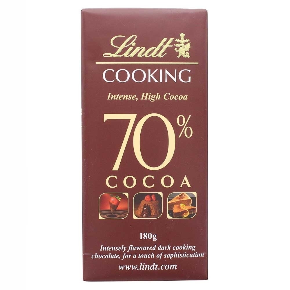 Lindt Intense 70% Cocoa Cooking Dark Chocolate 180g - Available at Alosra Online Supermarket