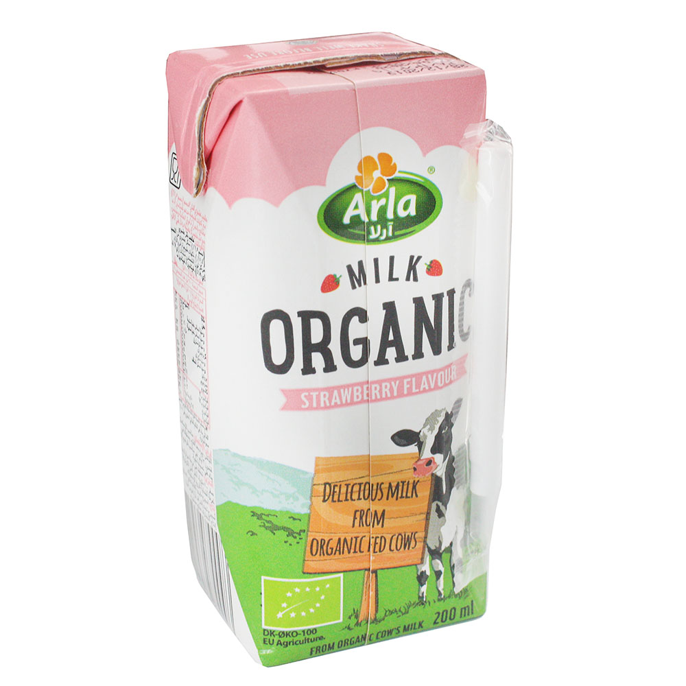 Arla Organic Strawberry Flavoured Milk 200ml - Available at Alosra Online Supermarket