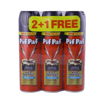 Pif Paf Odourless Cockroach Killer Spray 3x300ml [Special Offer] 