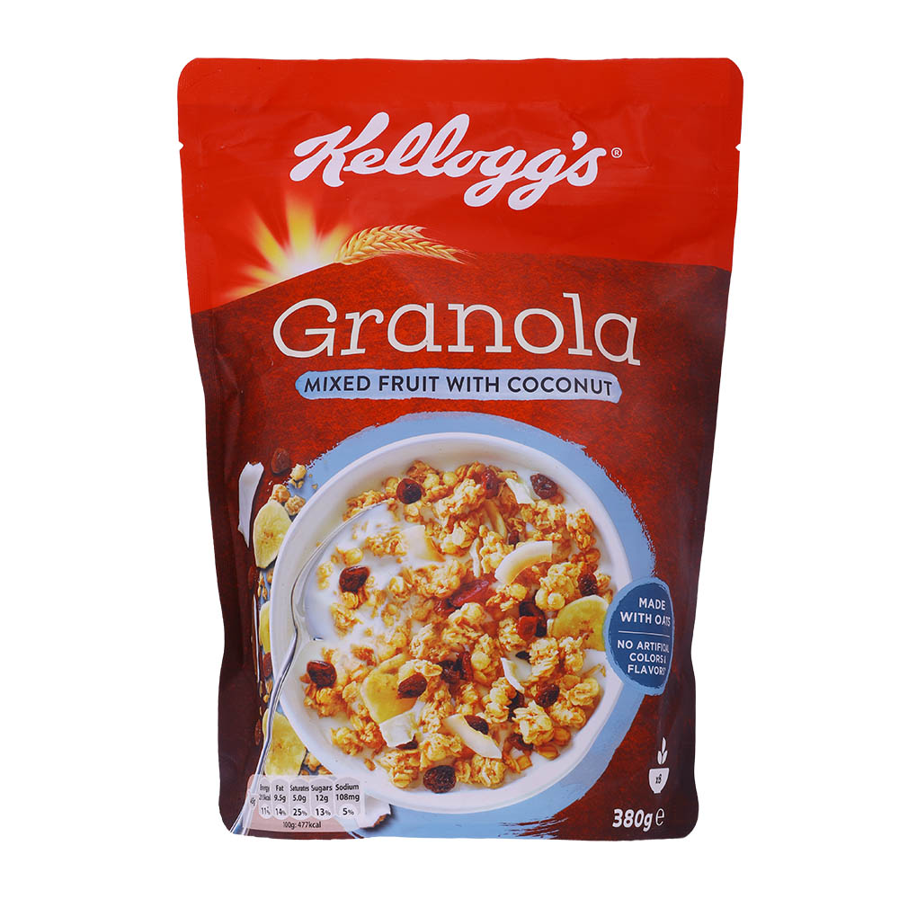 Kellogg's Mixed Fruits With Coconut Granola 380g - Available at Alosra Online Supermarket