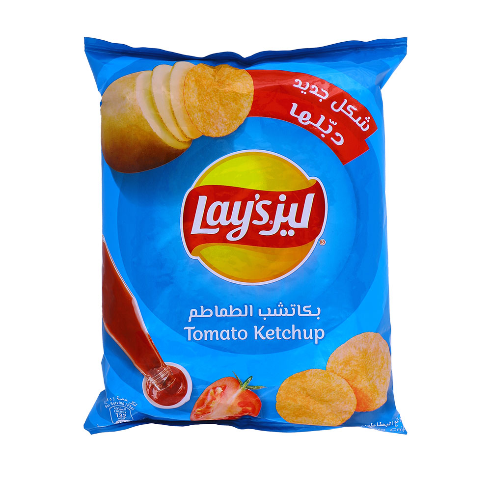 Lay's Tomato Ketchup Chips 45g - Available at Alosra Online Supermarket